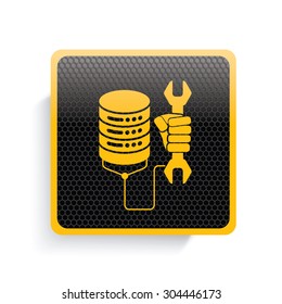 Networking icon design,yellow version,clean vector