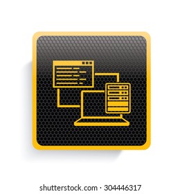 Networking icon design,yellow version,clean vector