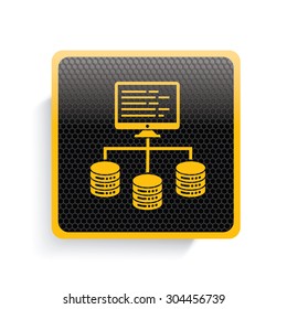 Networking icon design,yellow version,clean vector