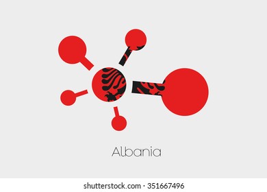 A Networking Icon with the Flag of Albania
