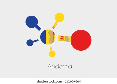 A Networking Icon with the Flag of Andorra