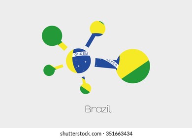 A Networking Icon with the Flag of Brazil