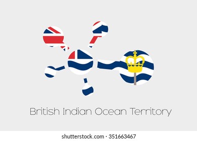A Networking Icon with the Flag of British Indian Ocean Territory