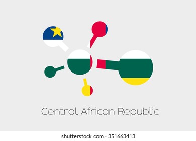 A Networking Icon with the Flag of Central African Republic