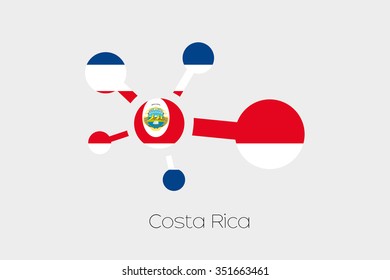 A Networking Icon with the Flag of Costa Rica