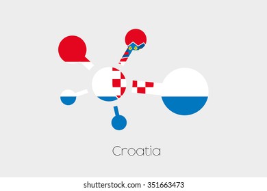 A Networking Icon with the Flag of Croatia