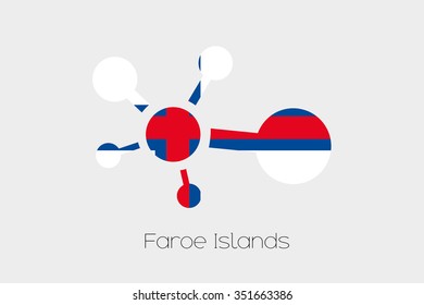 A Networking Icon with the Flag of Faroe Islands