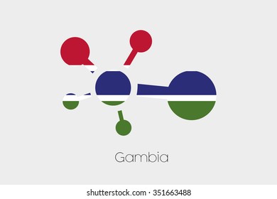 A Networking Icon with the Flag of Gambia