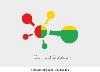 A Networking Icon with the Flag of Guinea Bissau