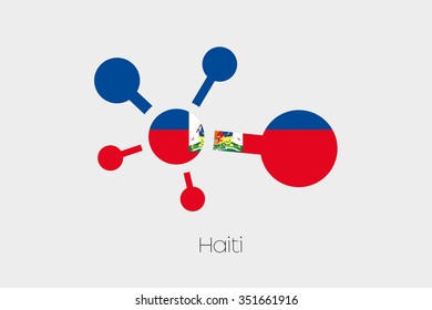 A Networking Icon with the Flag of Haiti