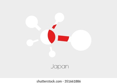 A Networking Icon with the Flag of Japan