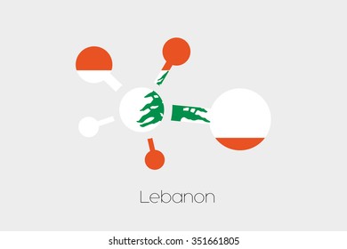 A Networking Icon with the Flag of Lebanon