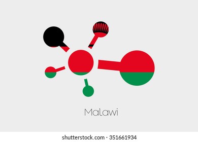 A Networking Icon with the Flag of Malawi