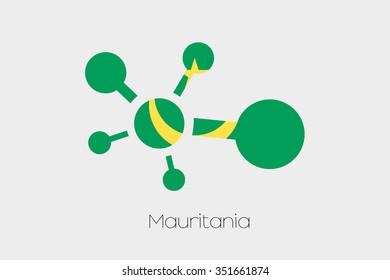 A Networking Icon with the Flag of Mauritania