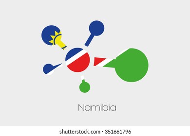 A Networking Icon with the Flag of Namibia