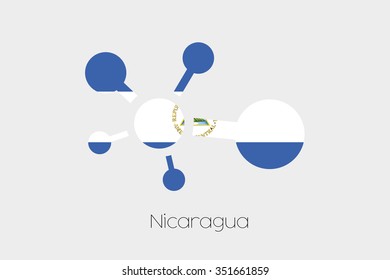 A Networking Icon with the Flag of Nicaragua