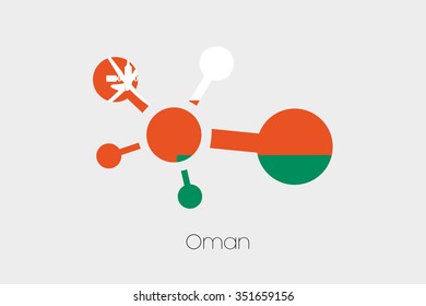 A Networking Icon with the Flag of Oman
