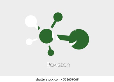 A Networking Icon with the Flag of Pakistan