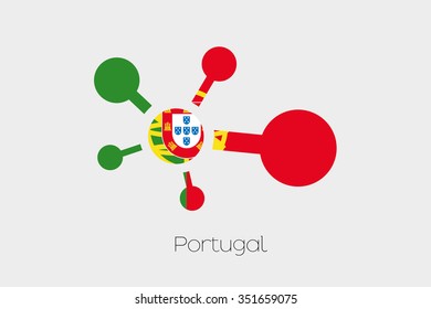 A Networking Icon with the Flag of Portugal
