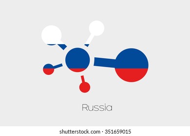 A Networking Icon with the Flag of Russia