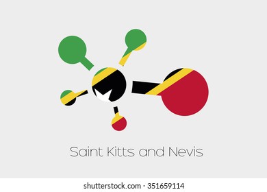 A Networking Icon with the Flag of Saint Kitts and Nevis