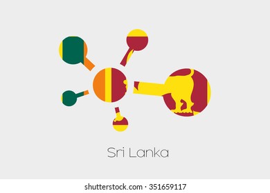 A Networking Icon with the Flag of Sri Lanka
