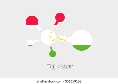 A Networking Icon with the Flag of Tajikistan