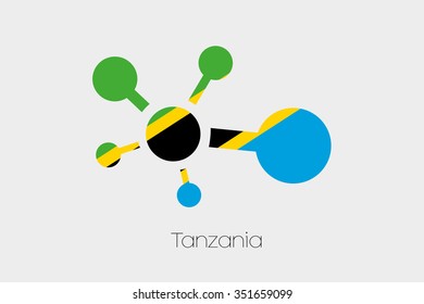 A Networking Icon with the Flag of Tanzania