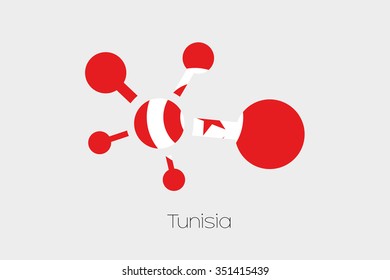 A Networking Icon with the Flag of Tunisia