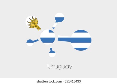 A Networking Icon with the Flag of Uruguay