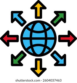 Networking Icon Lineal Color Vector Illustration