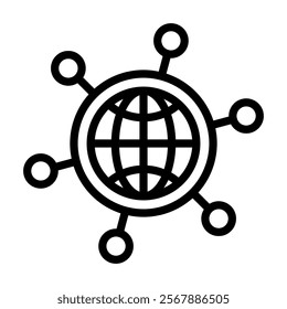 Networking Icon Lineal Style Vector Illustration