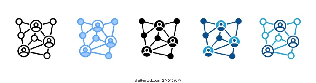 Networking icon multiple style and collection