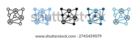 Networking icon multiple style and collection