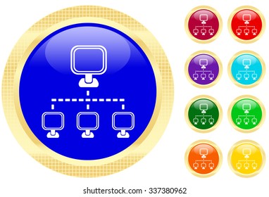 Networking icon on shiny buttons