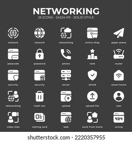 Networking Icon Pack With Black Color