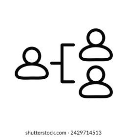 networking icon, people connection simple vector illustration