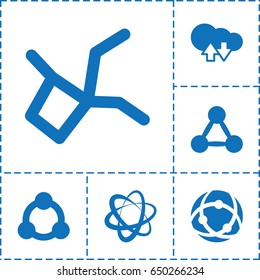 Networking icon. set of 6 networking filled icons such as connection, cloud download upload