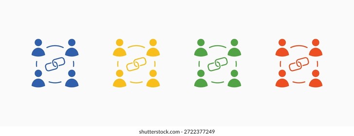 Conjunto de Ícones de Rede Coleção de Vários Estilos de Cor