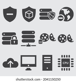 networking icon set. Computer security icons set. Modern outline elements, graphic design concepts, simple symbols collection. Vector line icons
