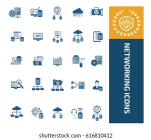 Networking icon set design,clean vector