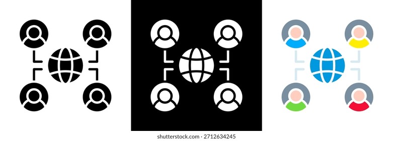 Conjunto de iconos de red Ilustración vectorial de glifos
