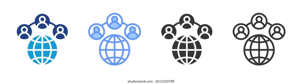 Networking icon set multiple style collection