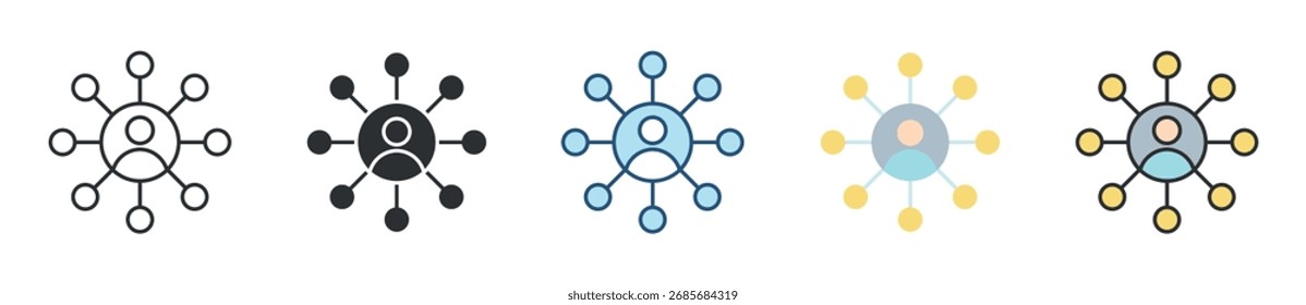 Networking Icon Set Multiple Style Collection