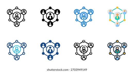 Networking icon set multiple style collection 
