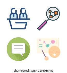 networking icon set. vector set about search, chat and meeting icons set.