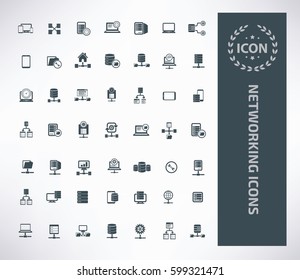 Networking icon set,clean vector