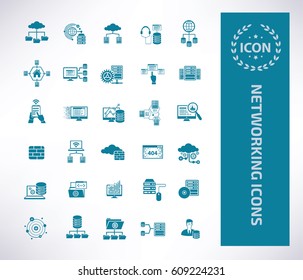 Networking icon set,clean vector