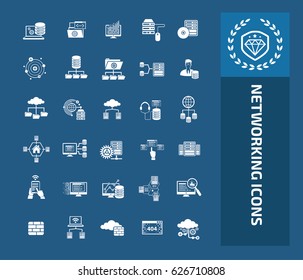 Networking icon set,clean vector