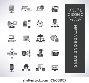 Networking icon set,clean vector